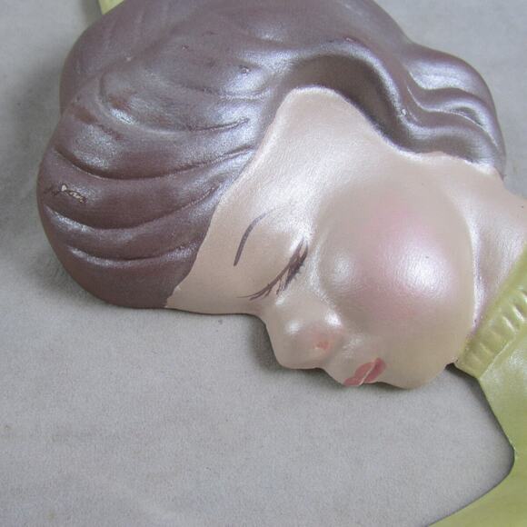 Set of 2 Chalkware Wall Plaques Praying Boy Girl 11.5" Length Vintage 1970 - Picture 3 of 8